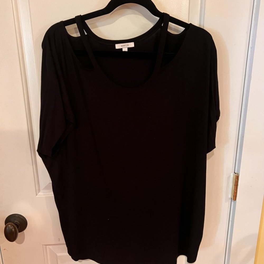 Black Short Sleeved Top by Maette by Stella & Dot XL